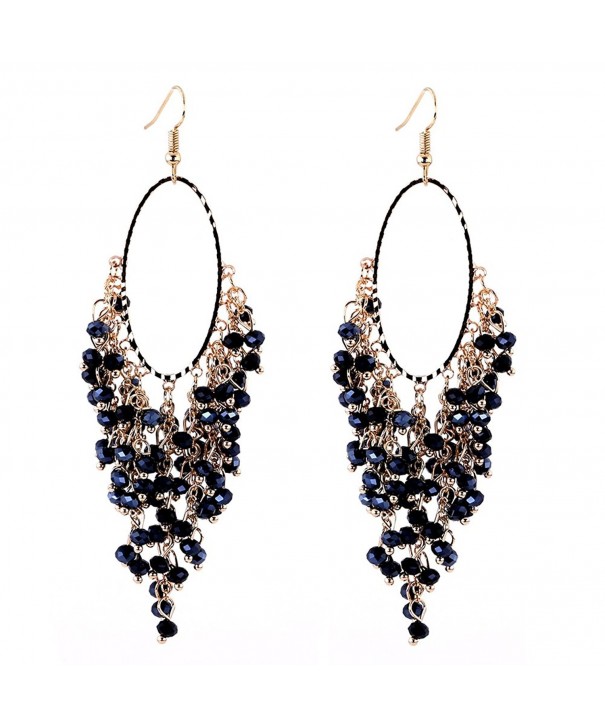 KAYMEN Drooping Crystals Statement Earrings