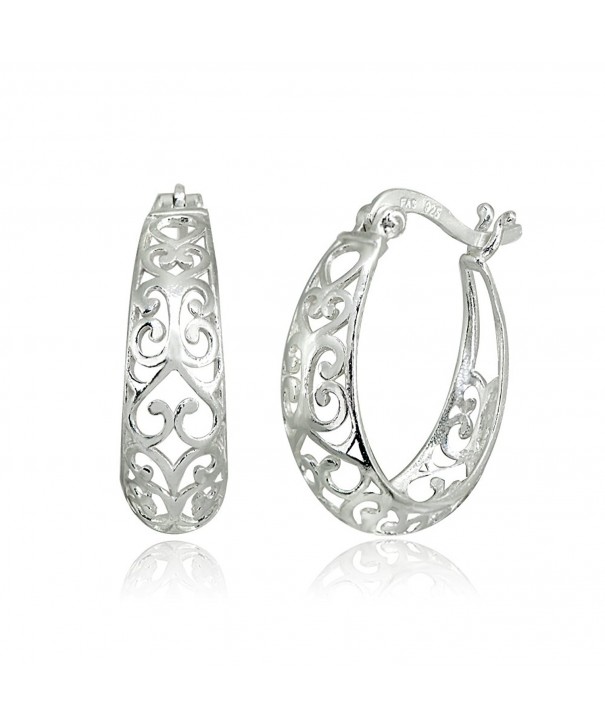 LOVVE Sterling Polished Filigree Earrings