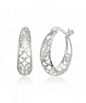 LOVVE Sterling Polished Filigree Earrings