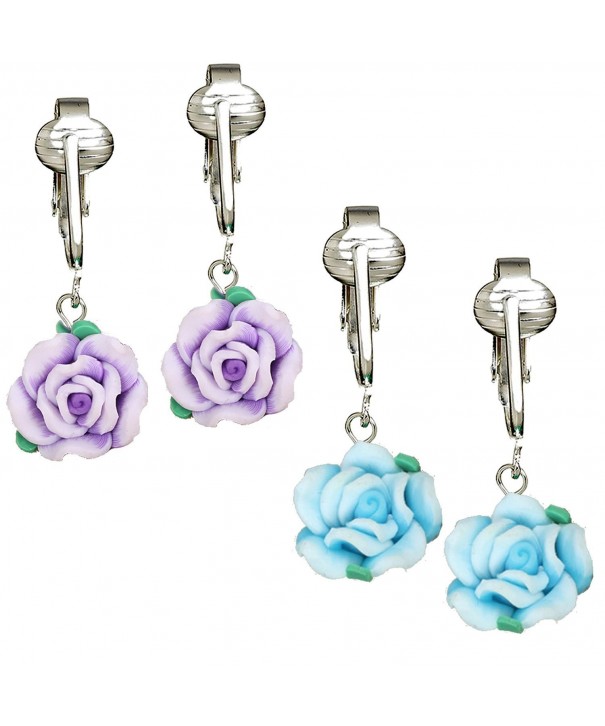 Beautiful Earrings Girls Handcrafted Flowers Clip