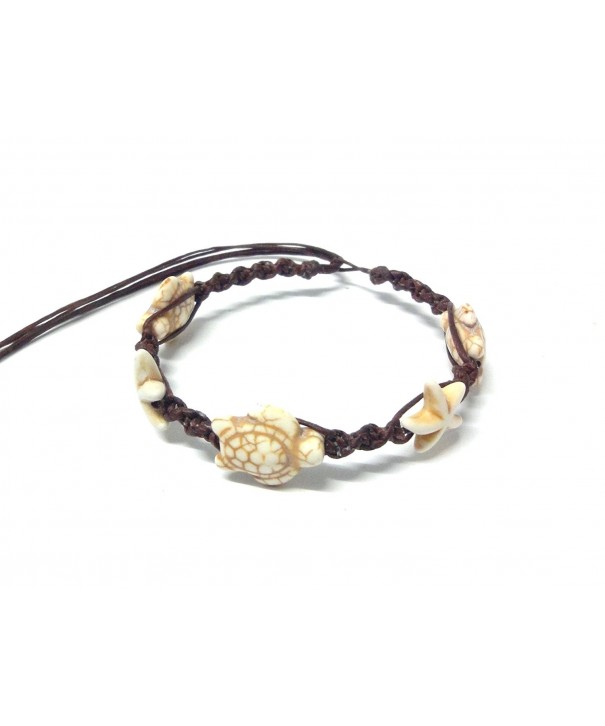 Bracelet Anklet white Turtle Brown