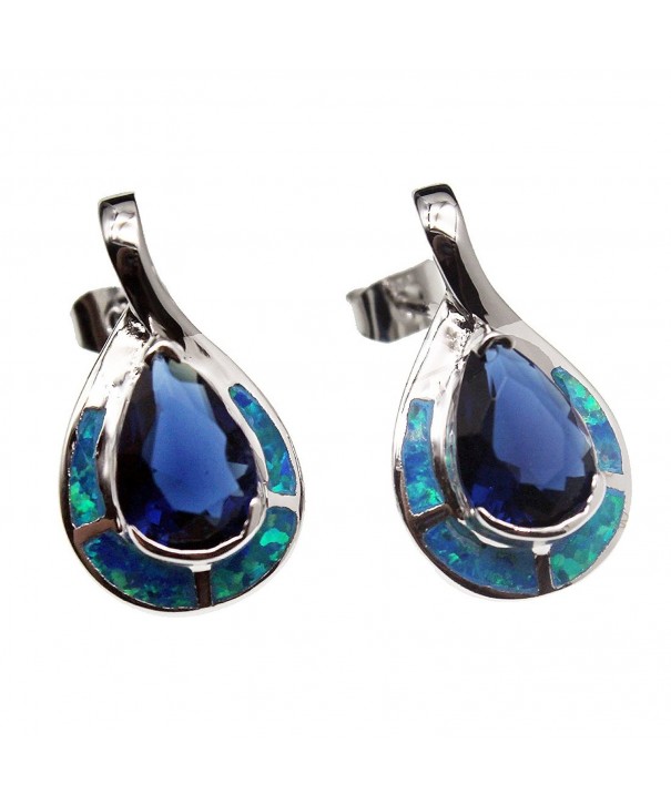 Teardrop Sterling Earrings Sapphire Jewelry