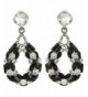 BriLove Bohemian Crystal Earrings Black Silver Tone