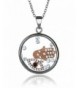 Womens Pendant Necklace Floating Stainless