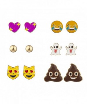 Lux Accessories Goldtone emoticon Poop Stud