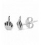 Sterling Silver Middle Finger Earrings