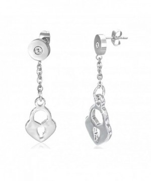 Stainless Steel Heart Padlock Earrings