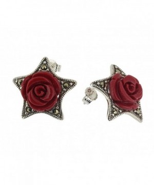 Rose Marcasite Sterling Silver Earrings