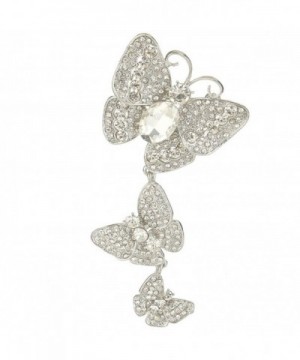 EVER FAITH Austrian Butterflies Silver Tone