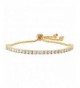 Zirconia Gold Plated Adjustable Drawstring Bracelet