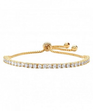 Zirconia Gold Plated Adjustable Drawstring Bracelet