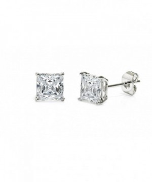 Cubic Zirconia Princess Earrings White