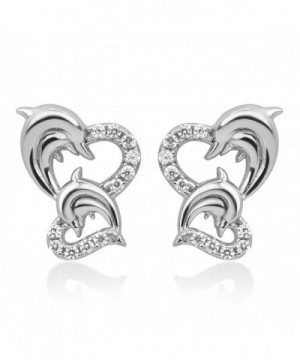 Sterling Silver Dolphin Symbol Earrings