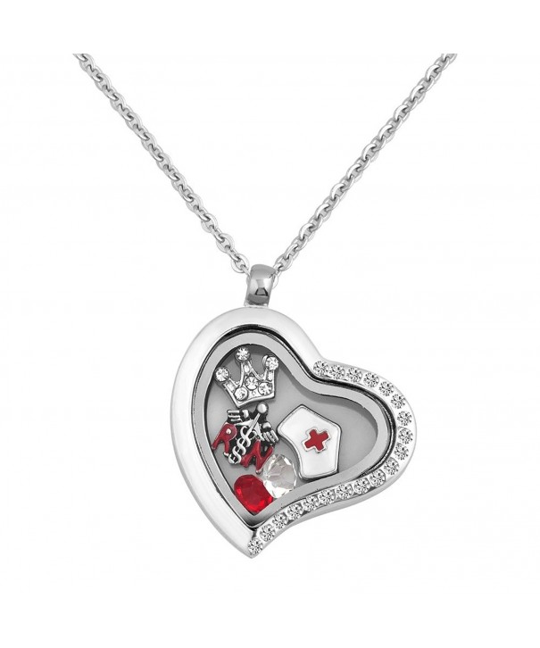 Locket Floating Charms Pendant Necklace