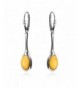 Sterling Butterscotch Amber Leverback Earrings