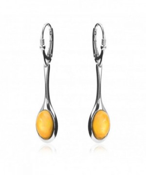 Sterling Butterscotch Amber Leverback Earrings