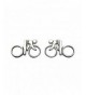 Sterling Silver Bicycle Rider Earrings