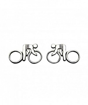 Sterling Silver Bicycle Rider Earrings