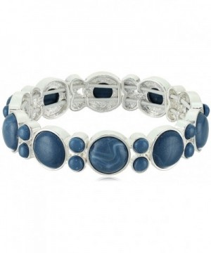 Napier Silver Tone Blue Stretch Bracelet