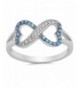 Infinity Simulated Sapphire Sterling Silver