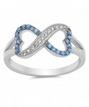 Infinity Simulated Sapphire Sterling Silver