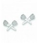 Shop4Silver QE4935 Sterling Lacrosse Earrings