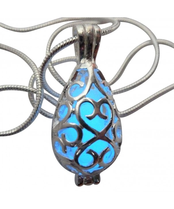 Wishing Teardrop Fairy Magical Necklace blue sil