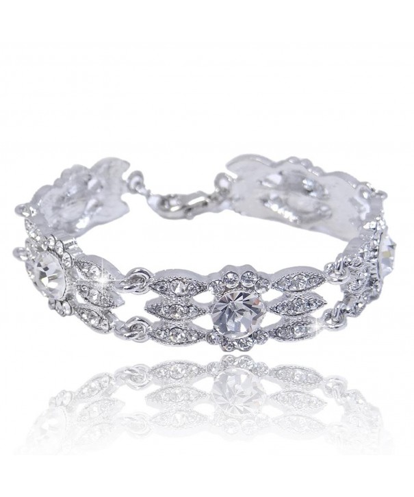 EVER FAITH Austrian Bracelet Silver Tone