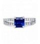 Sterling Silver Simulated Sapphire Zirconia