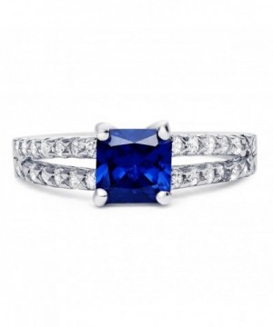 Sterling Silver Simulated Sapphire Zirconia