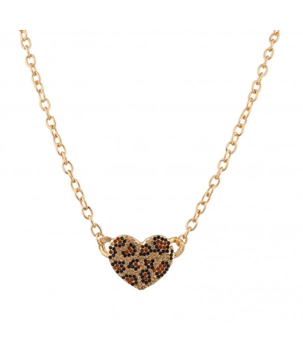 Lux Accessories Leopard Pendant Necklace
