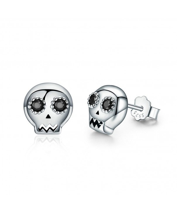 Kiss Skull Sterling Silver Earrings