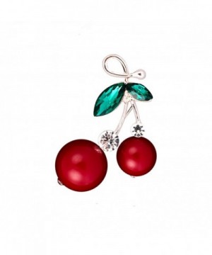 CHUYUN Rhinestone Enamel Cherries Brooch