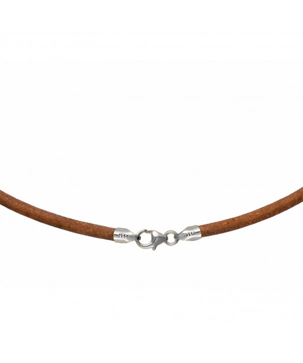 Natural Leather Necklace Choker Sterling