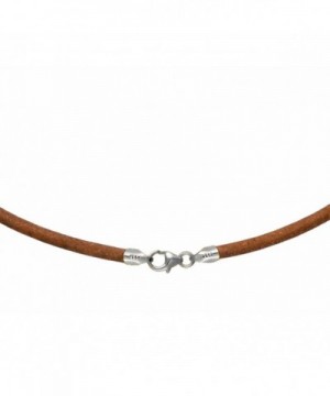 Natural Leather Necklace Choker Sterling