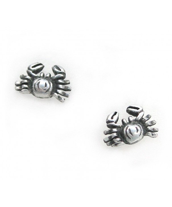 Sterling Silver Crab Crabby Earrings