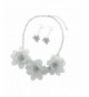 Statement Pendant Necklace Earrings NK 10372 white