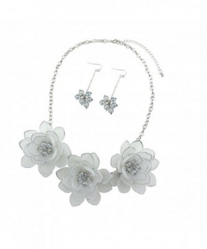 Statement Pendant Necklace Earrings NK 10372 white