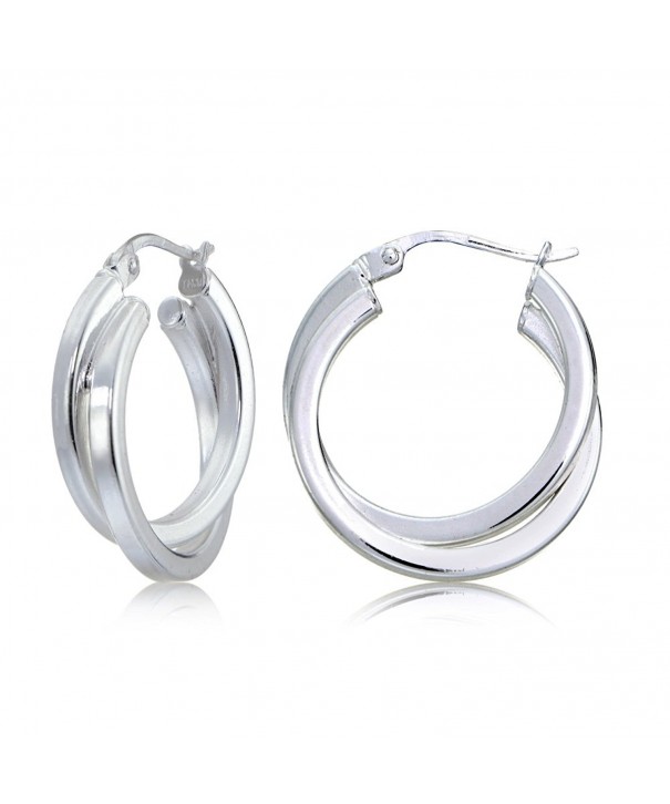 Sterling Silver Square Tube Twisted Earrings