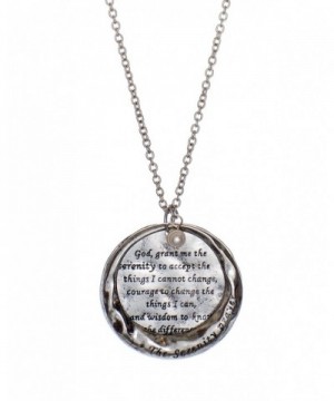 Serenity Stamped Hammered Necklace Silver tone