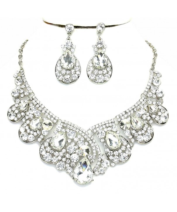 Affordable Crystal Statement Necklace Earrings