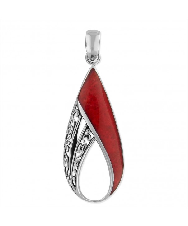 Sterling Silver Teardrop Filigree Pendant