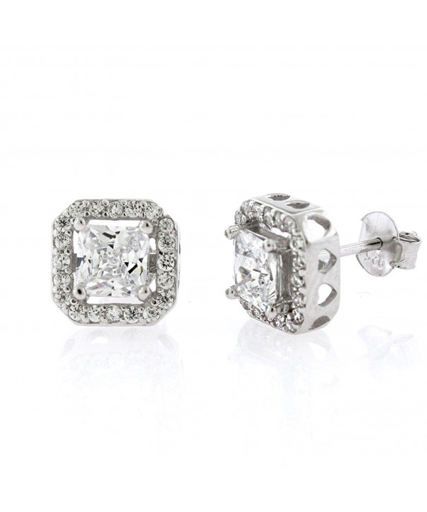 Sterling Floating Princess Zirconia Earrings