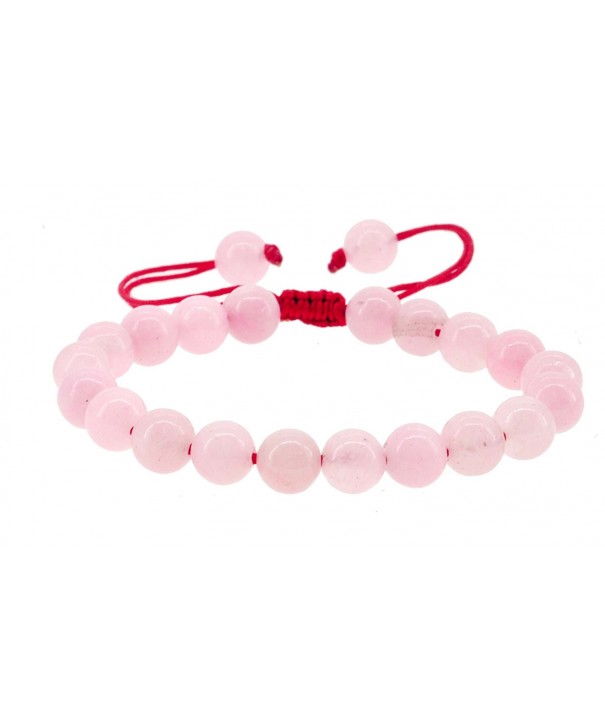 Pink Simulated Jade Beaded Bracelet