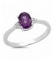 Sterling Amethyst Diamond Accents Engagement