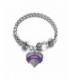 Purple Bracelet Silver Lobster Crystal