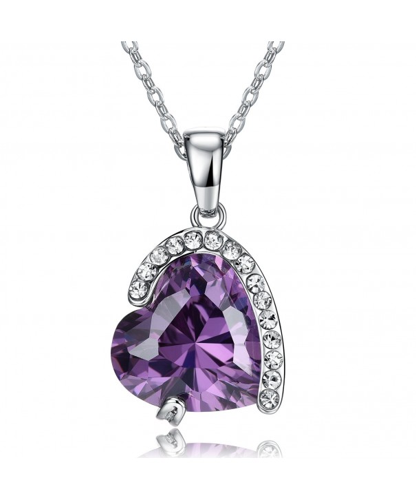 Purple Heart Necklace Gifts Girlfriend