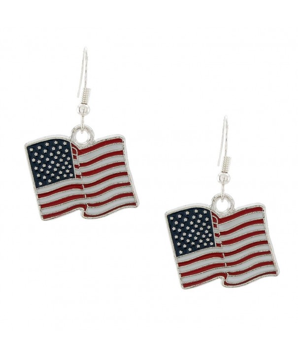 DaisyJewel U S A Flag Dangle Earrings