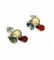 Sterling Silver Multicolor Cognac Earrings