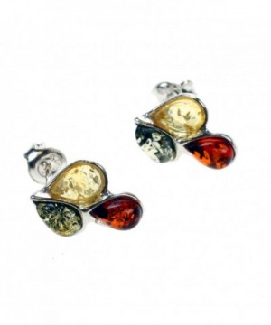 Sterling Silver Multicolor Cognac Earrings
